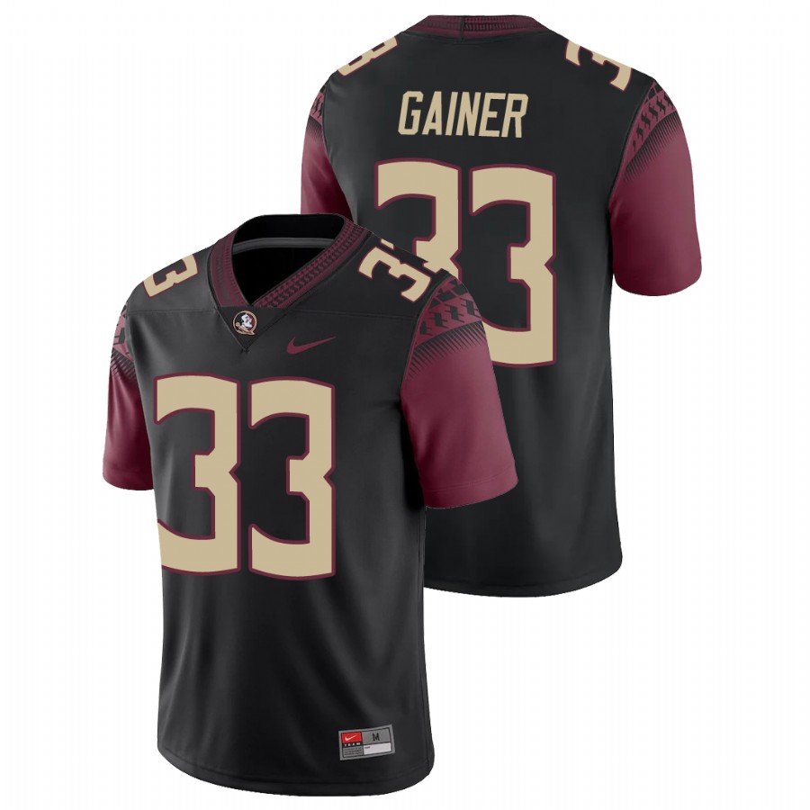 Men's Black Florida State Seminoles Amari Gainer College Football Alternate Game Jersey