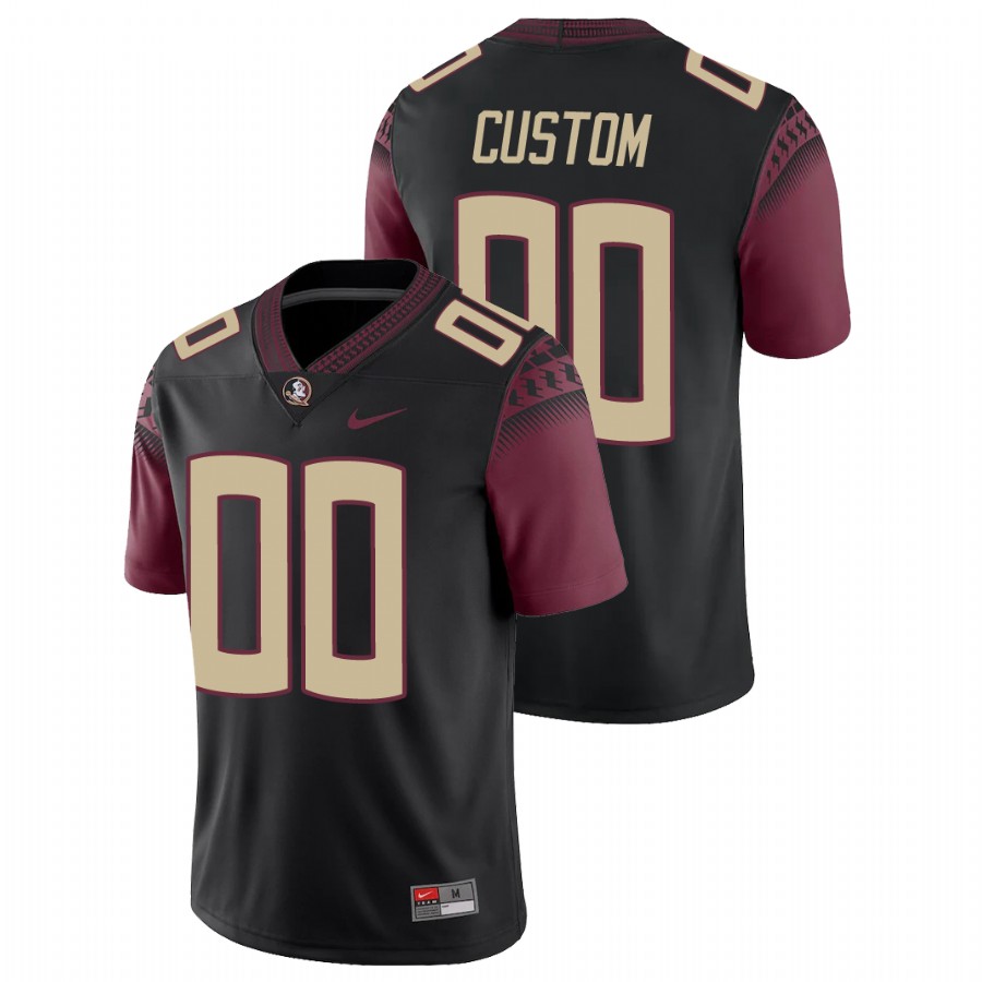 Men's Black Florida State Seminoles Custom College Football Alternate Game Jersey