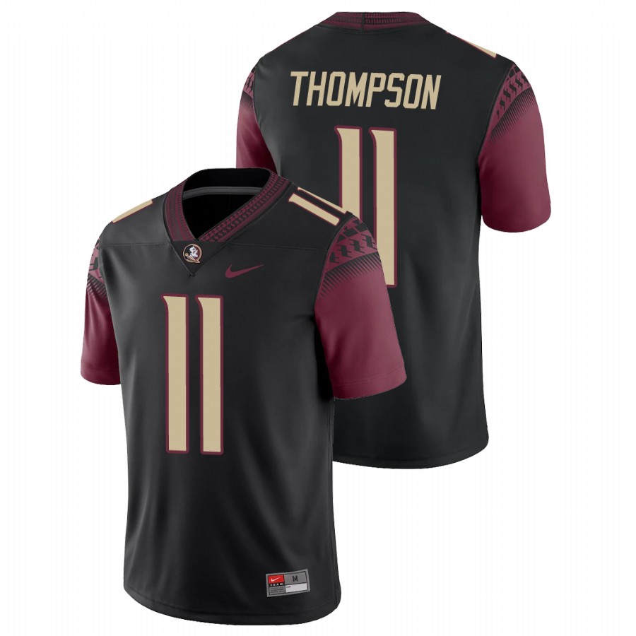 Men's Black Florida State Seminoles Warren Thompson College Football Alternate Game Jersey