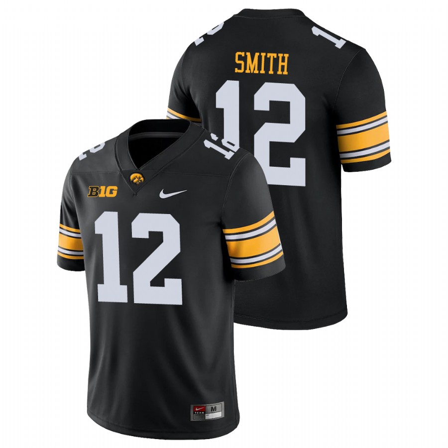 Men's Black Iowa Hawkeyes Brandon Smith Game College Football Jersey