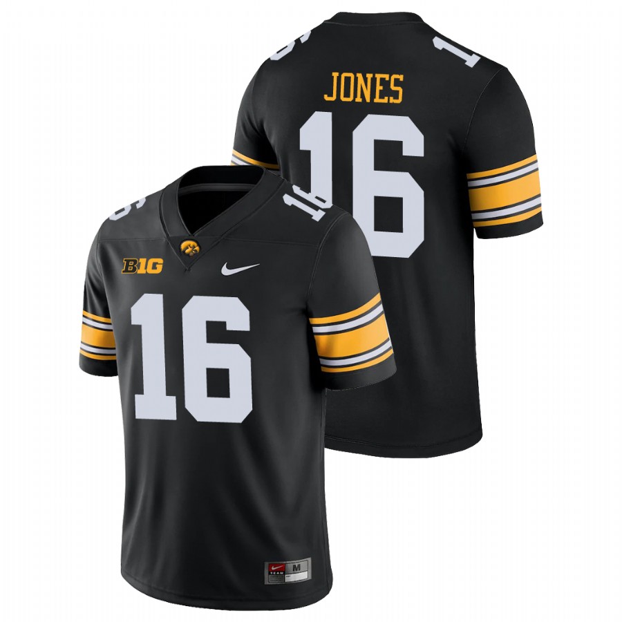 Men's Black Iowa Hawkeyes Charlie Jones Game College Football Jersey