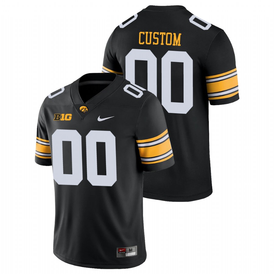 Men's Black Iowa Hawkeyes Custom Game College Football Jersey