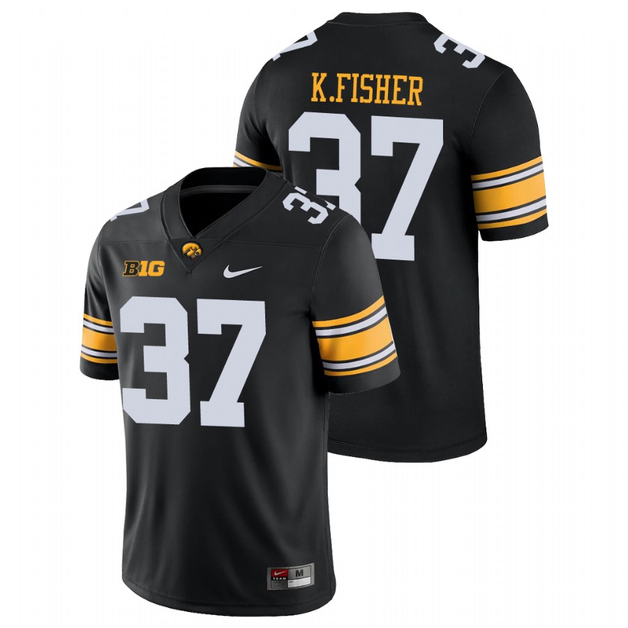 Men's Black Iowa Hawkeyes Kyler Fisher Game College Football Jersey