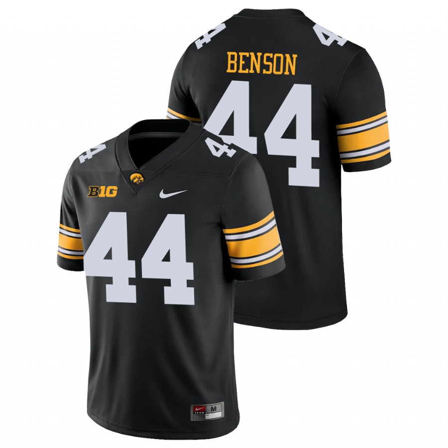 Men's Black Iowa Hawkeyes Seth Benson Game College Football Jersey