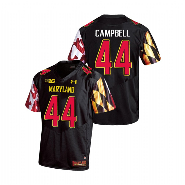 Men's Black Maryland Terrapins Chance Campbell Replica College Football Jersey Men's Jersey Maryland Terrapins Black Chance Campbell Replica College Football Jersey