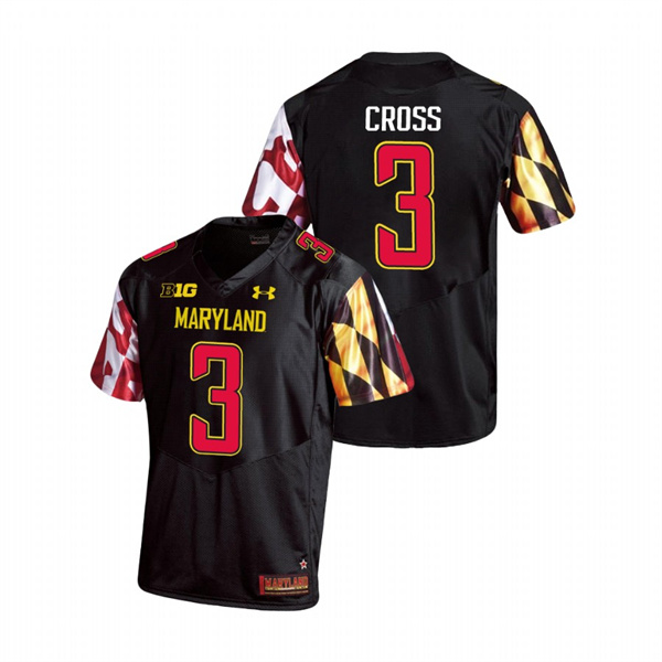 Men's Black Maryland Terrapins Nick Cross Replica College Football Jersey Men's Jersey Maryland Terrapins Black Nick Cross Replica College Football Jersey