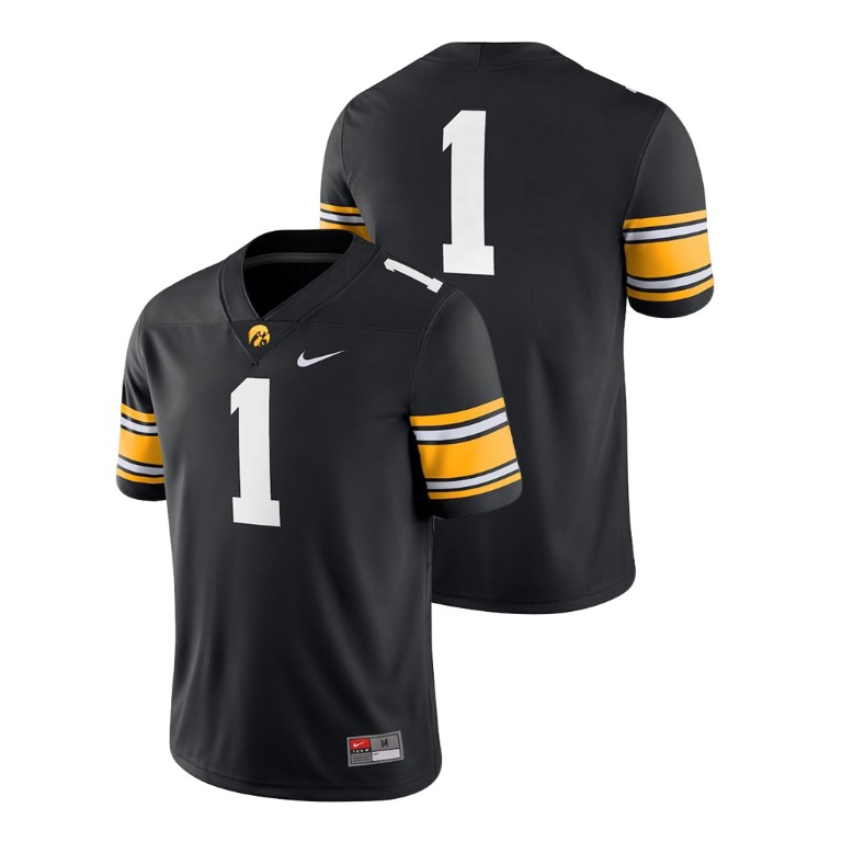 Men's Black Nike Wes Dvorak College Football Iowa Hawkeyes 2018 Game Jersey