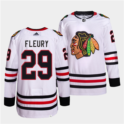 Men's Blackhawks #29 Marc-Andre Fleury White Jersey
