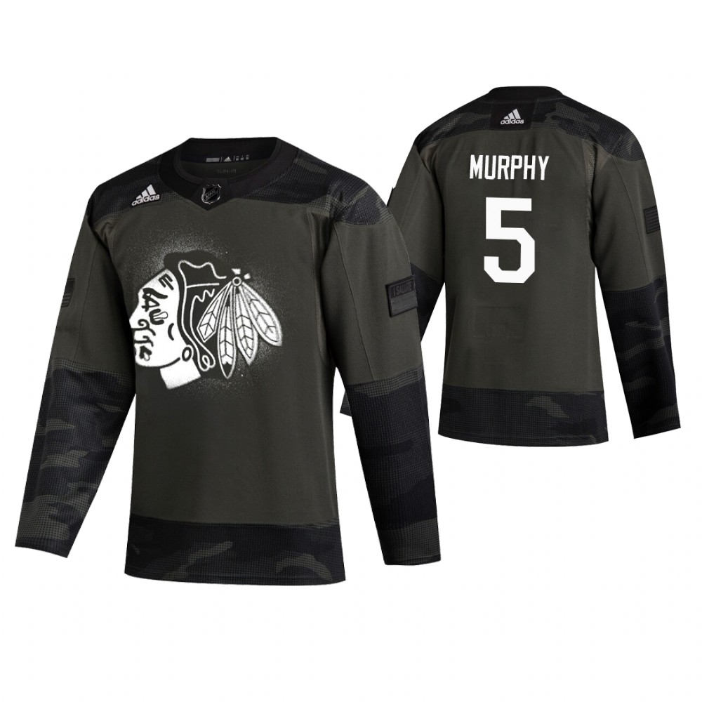 Men's Blackhawks #5 Connor Murphy Authentic 2019 Veterans Day Jersey Camo