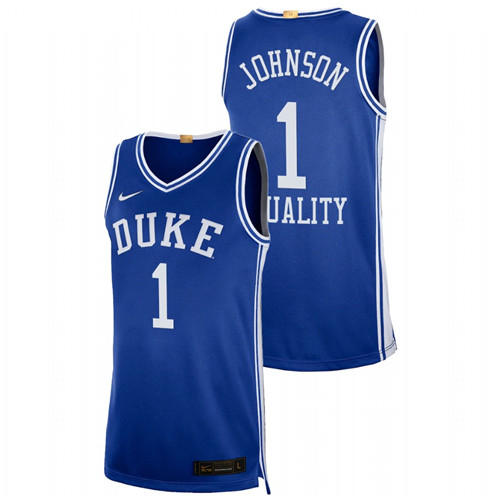 Men's Blue Duke Blue Devils Jalen Johnson Equality Social Justice Authentic Limited Basketball Jersey