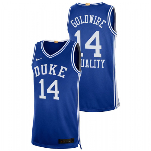 Men's Blue Duke Blue Devils Jordan Goldwire Equality Social Justice Authentic Limited Basketball Jersey