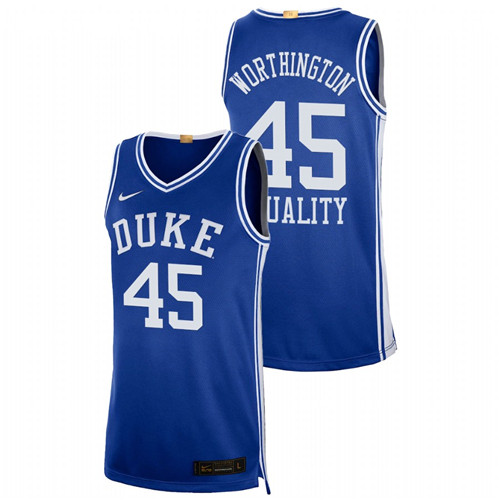 Men's Blue Duke Blue Devils Keenan Worthington Equality Social Justice Authentic Limited Basketball Jersey