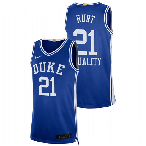 Men's Blue Duke Blue Devils Matthew Hurt Equality Social Justice Authentic Limited Basketball Jersey