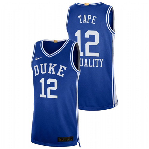 Men's Blue Duke Blue Devils Patrick Tape Equality Social Justice Authentic Limited Basketball Jersey