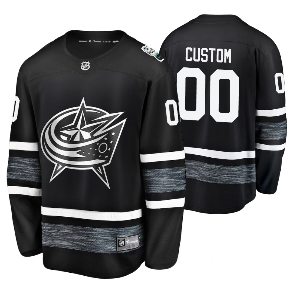 Men's Blue Jackets #00 Custom Black 2019 NHL All-Star Jersey