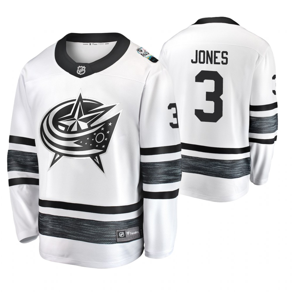 Men's Blue Jackets #3 Seth Jones White 2019 NHL All-Star Jersey