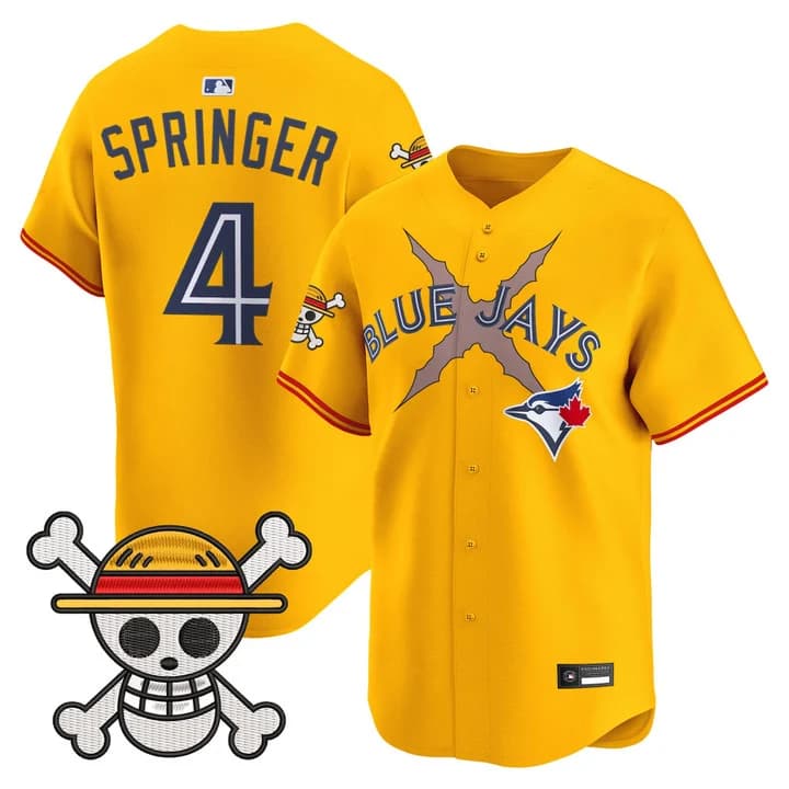 Men's Blue Jays x One Piece Vapor Premier Limited Jersey - Stitched 4-George Springer