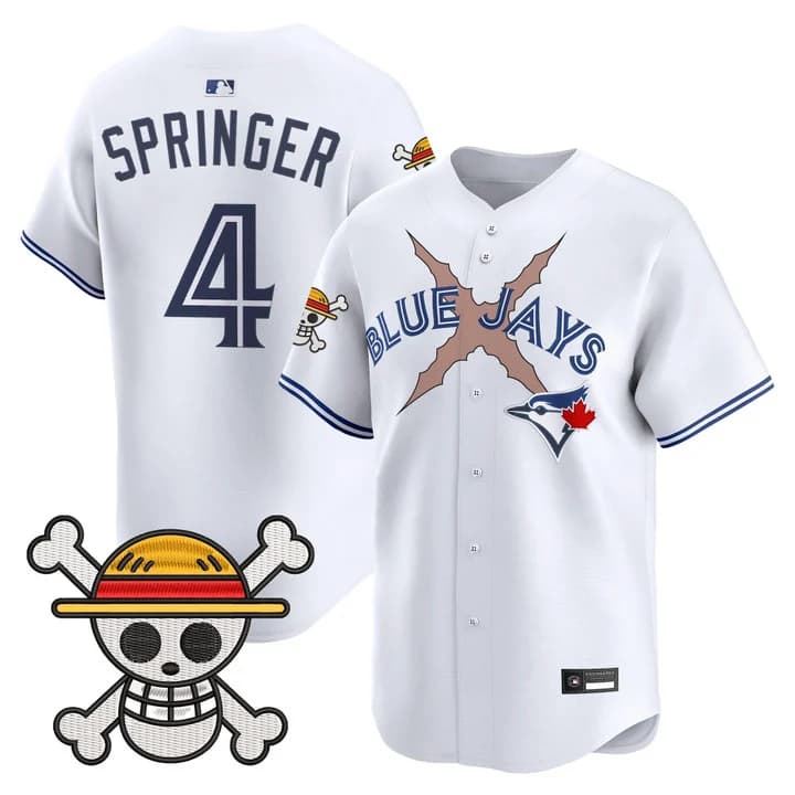 Men's Blue Jays x One Piece Vapor Premier Limited Jersey - Stitched George Springer #4