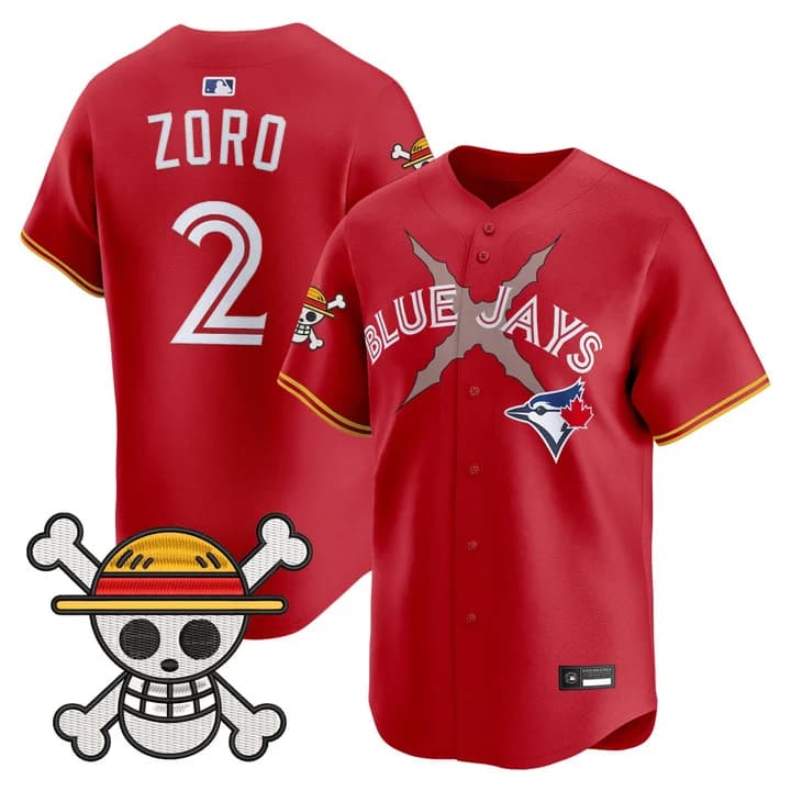 Men's Blue Jays x One Piece Vapor Premier Limited Jersey - Stitched Zoro