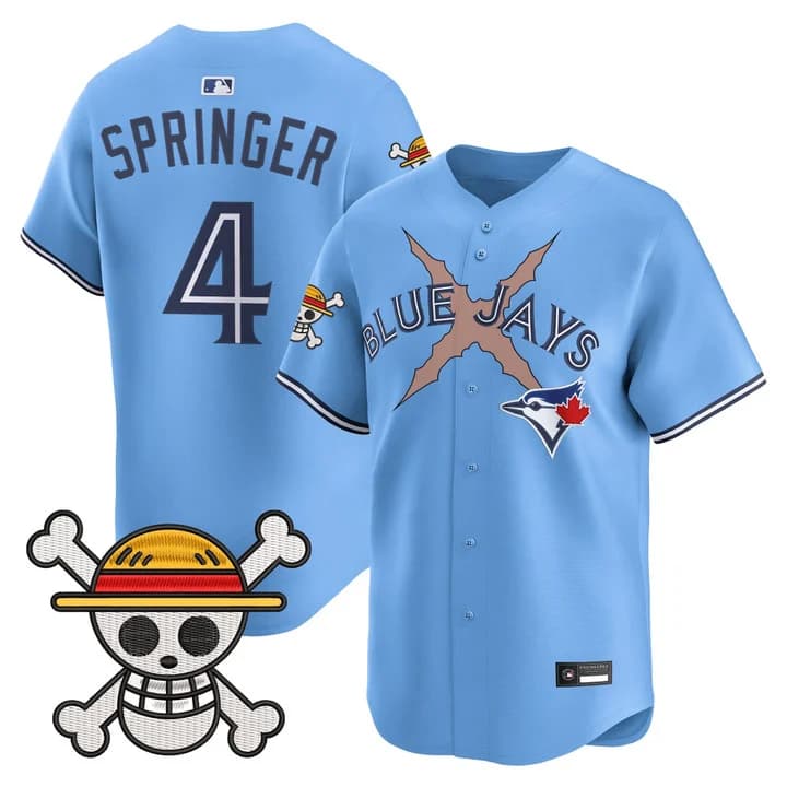 Men's Blue Jays x One Piece Vapor Premier Limited Jersey - Stitched george Springer 4