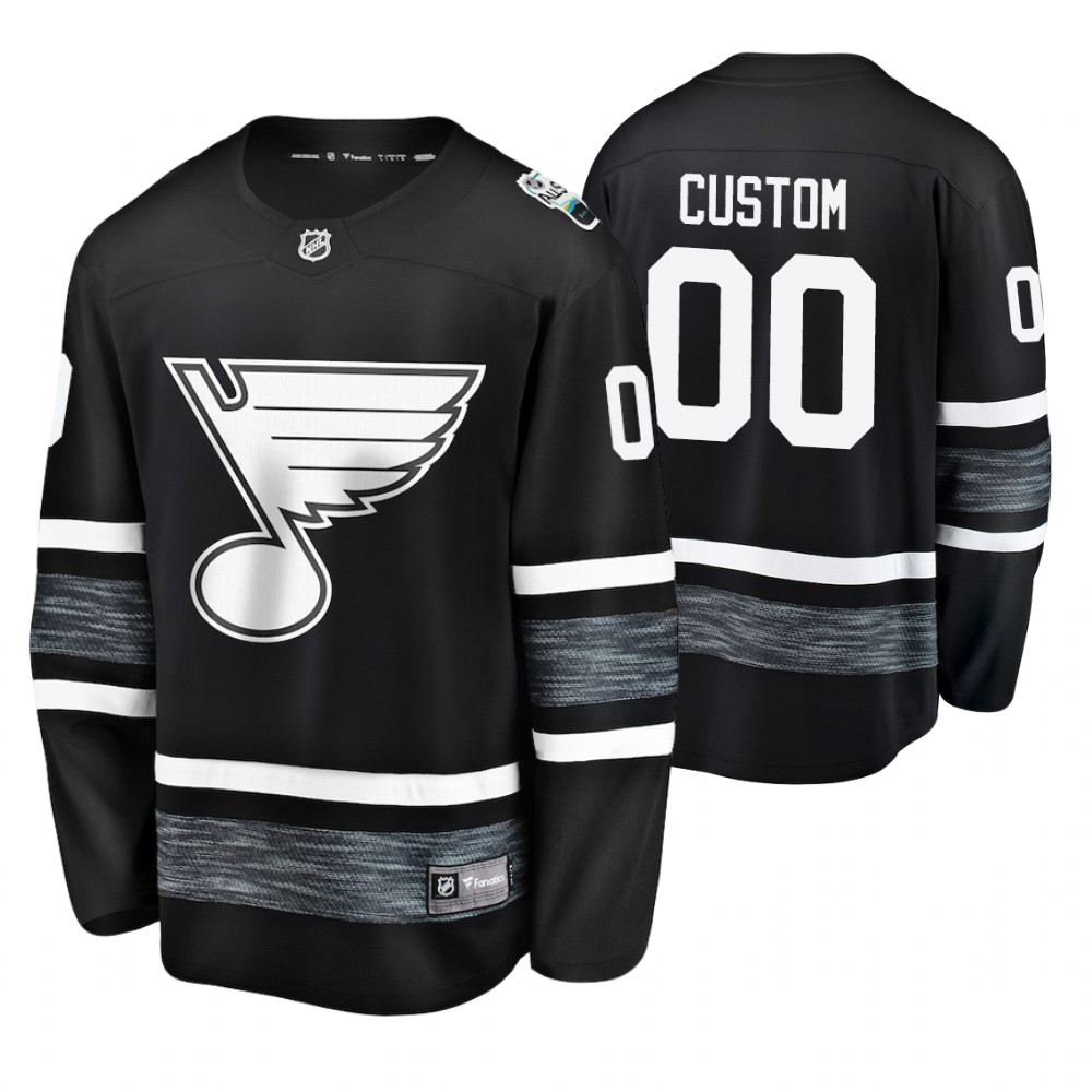 Men's Blues #00 Custom Black 2019 NHL All-Star Jersey