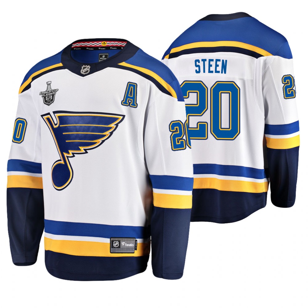 Men's Blues #20 Alexander Steen Stanley Cup Playoffs Away Jersey