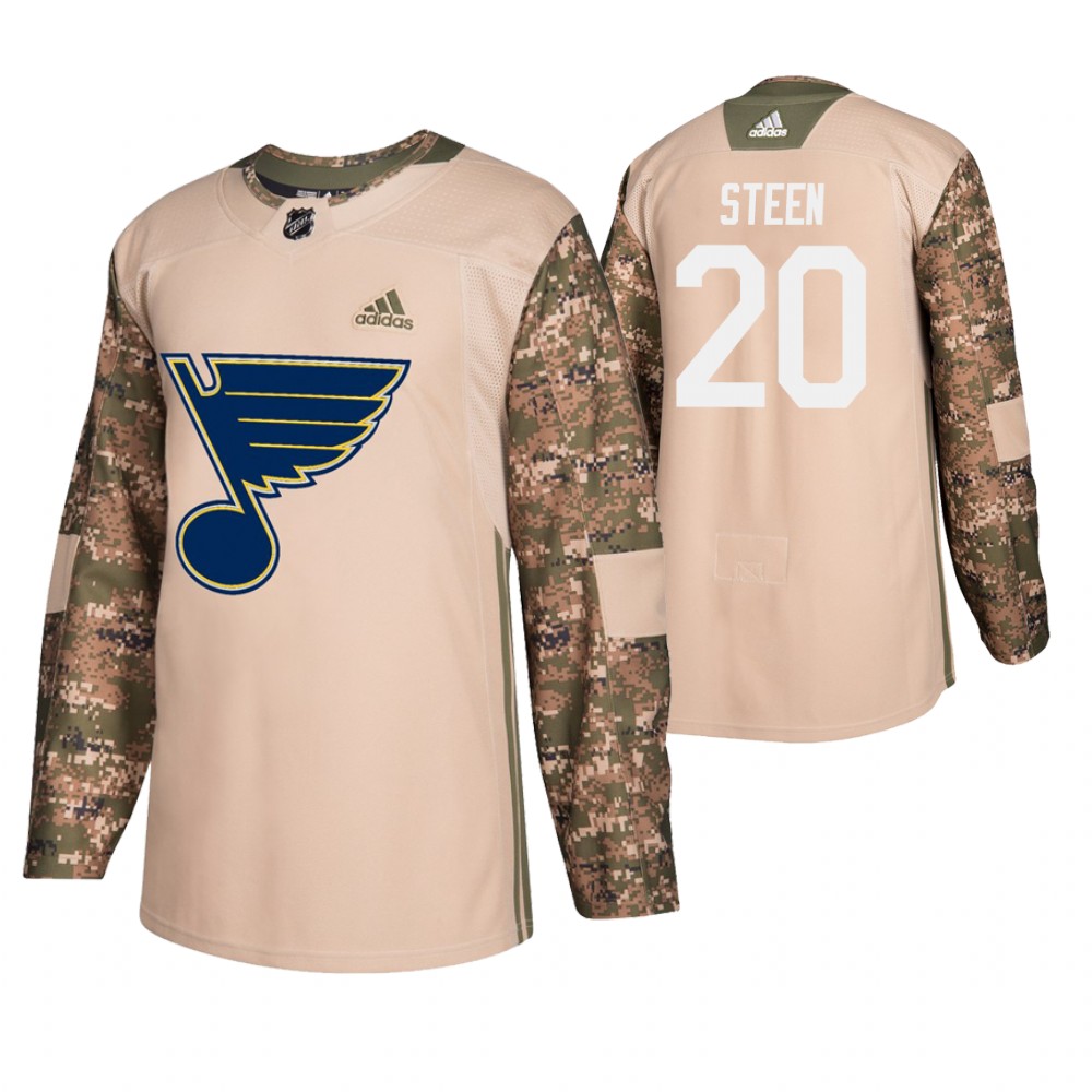 Men's Blues #20 Alexander Steen Veterans Day Jersey - Camo