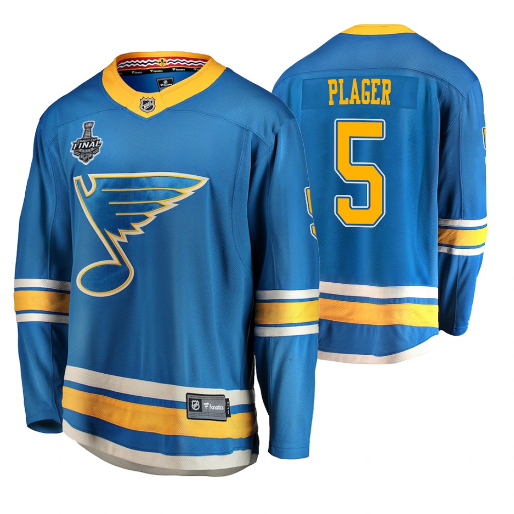 Men's Blues #5 Bob Plager Stanley Cup Final Retired Player Jersey