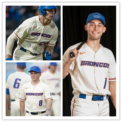 Men's Boise State Broncos Custom 2020 Nike Cream College Baseball Jersey