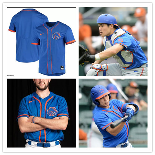 Men's Boise State Broncos Custom 2020 Nike Royal College Baseball Jersey