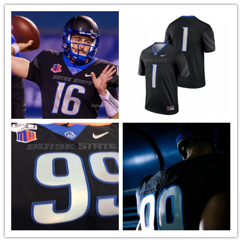 Men's Boise State Broncos Custom Nike 2020 Black Football Jersey