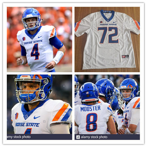 Men's Boise State Broncos Custom Nike White College Football Jersey
