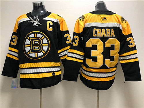 Men's Boston Bruin #33 Zdeno Chara adidas Home Black Stitched Jersey