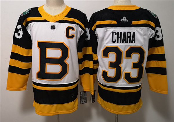 Men's Boston Bruin #33 Zdeno Chara adidas White 2019 Winter Classic Stitched Jersey