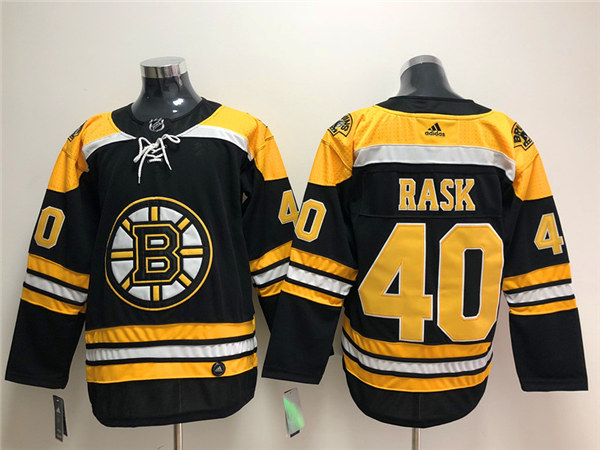 Men's Boston Bruin #40 Tuukka Rask adidas Home Black Stitched Jersey