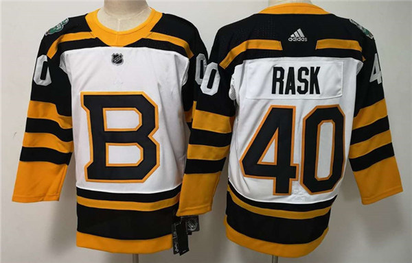 Men's Boston Bruin #40 Tuukka Rask adidas White 2019 Winter Classic Stitched Jersey