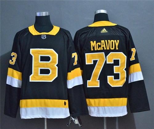 Men's Boston Bruin #73 Charlie McAvoy adidas Third Black Retro 1948 Stitched Jersey