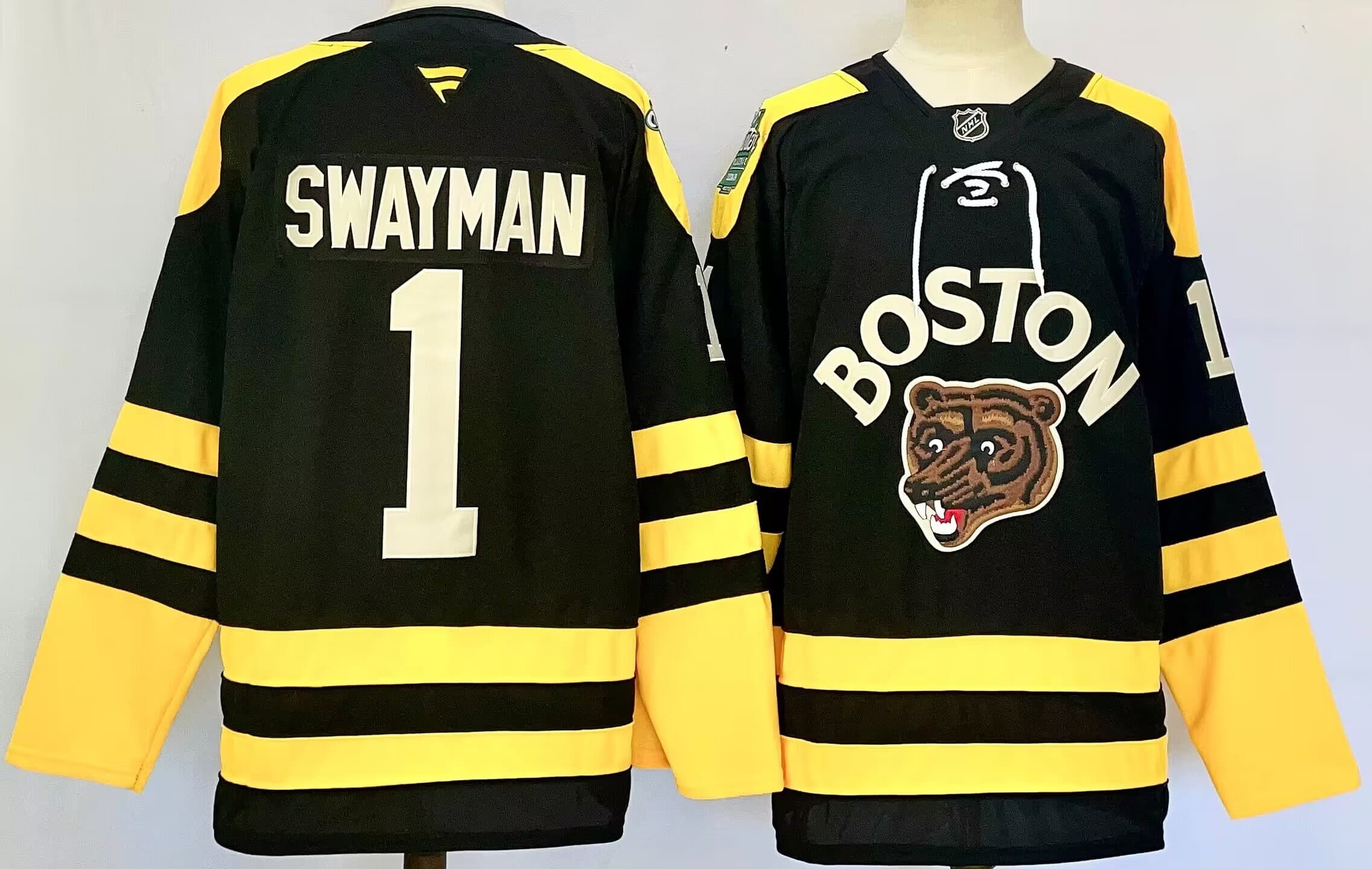 Men's Boston Bruins #1  Jeremy Swayman Fanatics