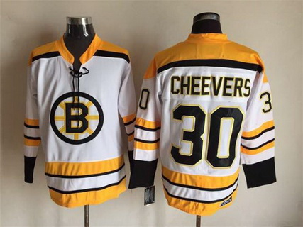 Men's Boston Bruins #30 Gerry Cheevers 1972 CCM Vintage Throwback Home NHL Hockey Stitched Jersey