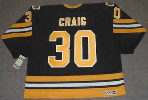 Men's Boston Bruins #30 JIM CRAIG 1981 CCM Vintage Throwback Away NHL Hockey Stitched Jersey
