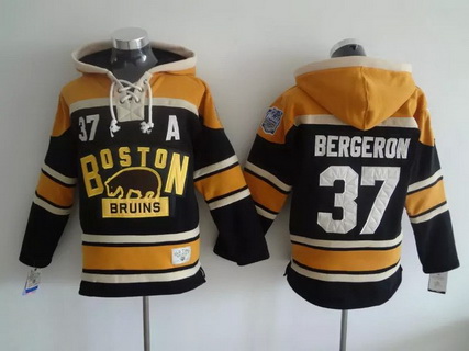 Men's Boston Bruins #37 Patrice Bergeron Old Time Hockey Black 2016 Winter Classic Stitched Hoodie