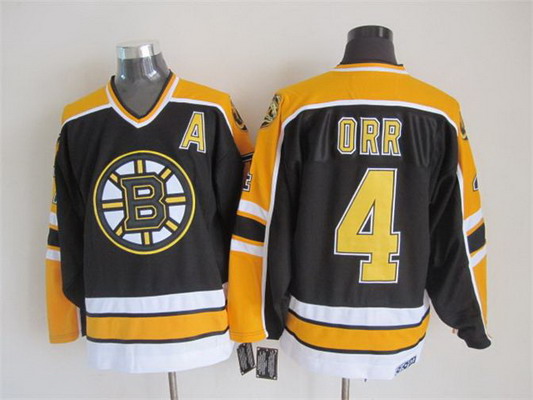 Men's Boston Bruins #4 Bobby Orr 1996-97 Black CCM Vintage Throwback Stitched Jersey