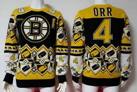 Men's Boston Bruins #4 Bobby Orr Multicolor NHL Sweater Stitched