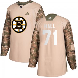 Men's Boston Bruins #71 Taylor Hall Adidas Authentic Veterans Day Practice Camo Jersey