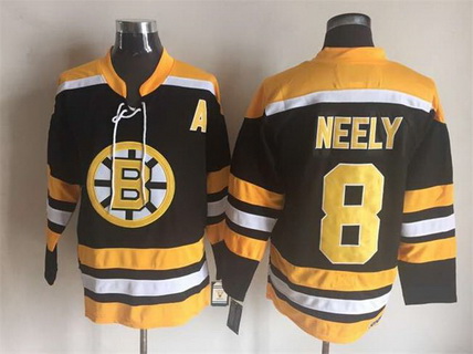 Men's Boston Bruins #8 Cam Neely 1994 Black CCM Vintage Throwback Stitched Jersey