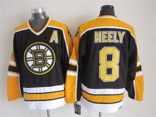 Men's Boston Bruins #8 Cam Neely 1996-97 Black CCM Vintage Throwback Stitched Jersey