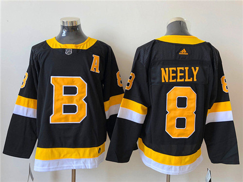 Men's Boston Bruins #8 Cam Neely adidas Third Black Retro 1948 Jersey Stitched