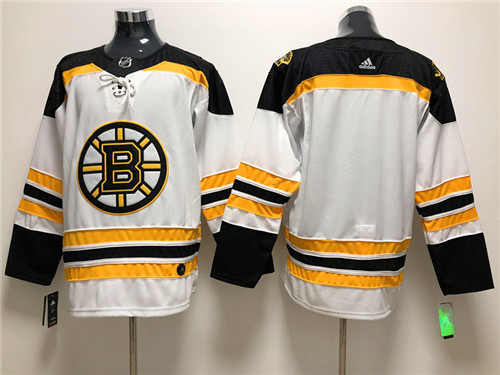 Men's Boston Bruins Blank adidas Away White Stitched Jersey