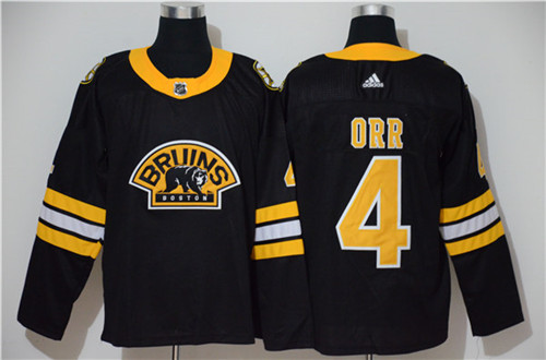 Men's Boston Bruins Retired Player #4 Bobby Orr adidas Black Alternate Third Stitched Jersey