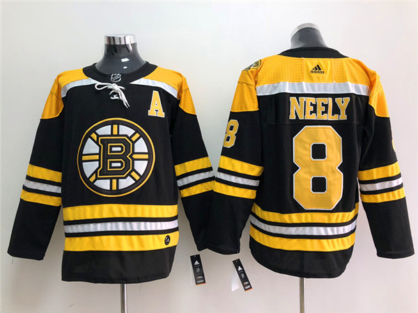 Men's Boston Bruins Retired Player #8 Cam Neely adidas Home Black Stitched Jersey